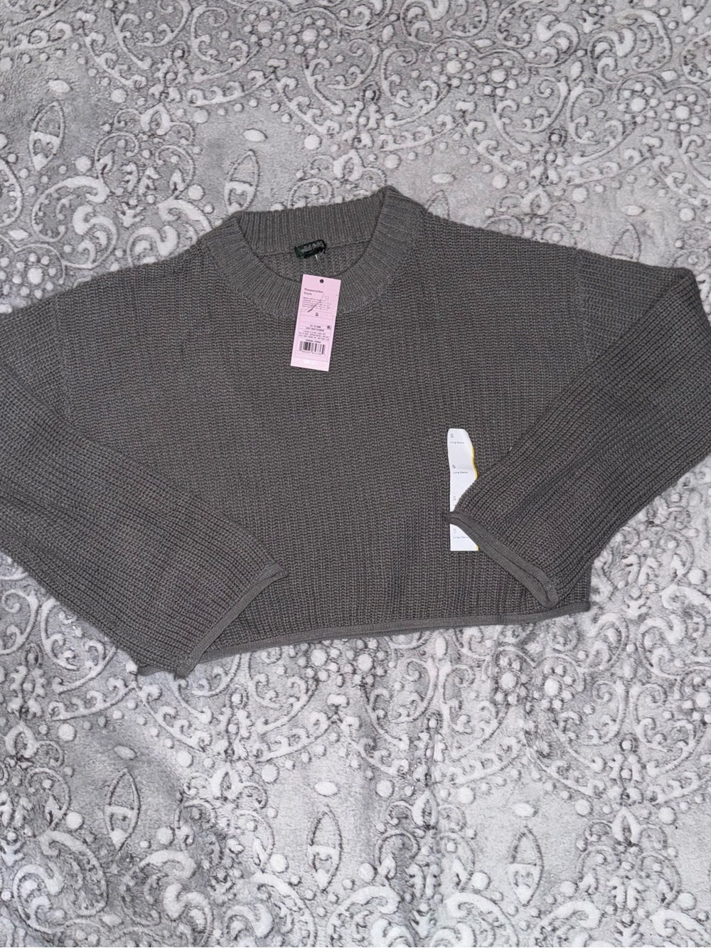 Wild Fable Women'Small Ribbed Crew Neck Sweater in Gray Size Small NWT